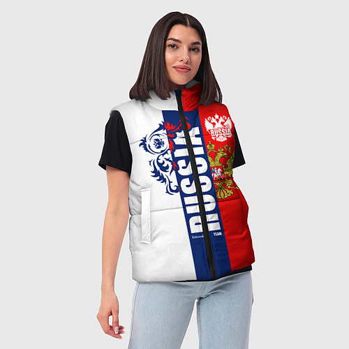 Женский жилет Russia national team: white blue red / 3D-Черный – фото 3