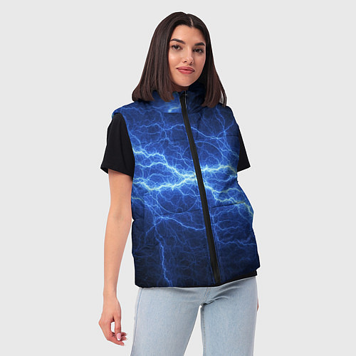 Женский жилет Разряд электричества / 3D-Черный – фото 3