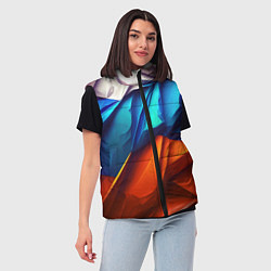 Женский жилет Российский флаг на скале, цвет: 3D-красный — фото 2