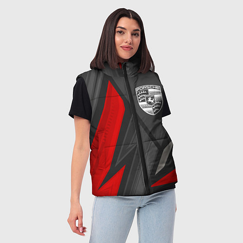 Женский жилет Porsche sports racing / 3D-Черный – фото 3