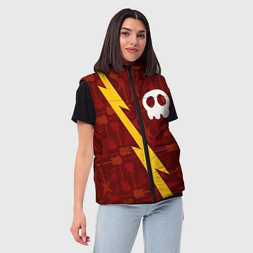 Женский жилет Babymetal гитары и молния / 3D-Черный – фото 3