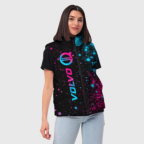 Женский жилет Volvo - neon gradient: по-вертикали / 3D-Черный – фото 3