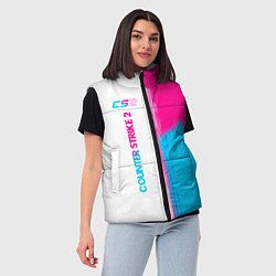 Женский жилет Counter Strike 2 neon gradient style: по-вертикали, цвет: 3D-черный — фото 2