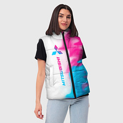 Женский жилет Mitsubishi neon gradient style: по-вертикали, цвет: 3D-черный — фото 2