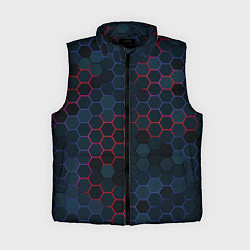 Женский жилет Соты с красным и синим, цвет: 3D-черный