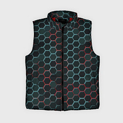 Женский жилет Соты, красный и голубой неон, цвет: 3D-красный