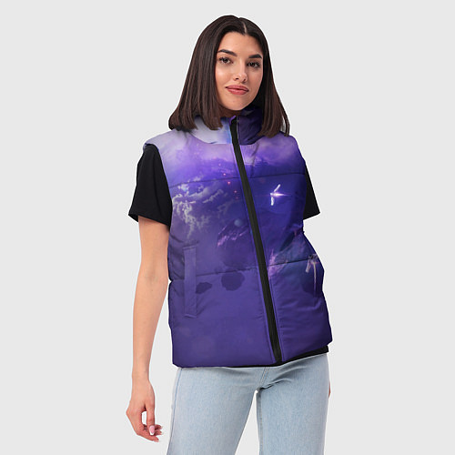 Женский жилет Фиолетовый необъятный космос / 3D-Красный – фото 3