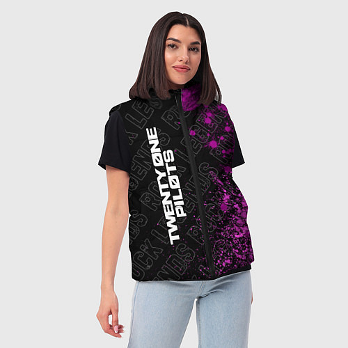 Женский жилет Twenty One Pilots rock legends: по-вертикали / 3D-Черный – фото 3