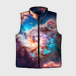 Женский жилет Небула в космосе в голубо-розовых тонах - нейронна, цвет: 3D-светло-серый