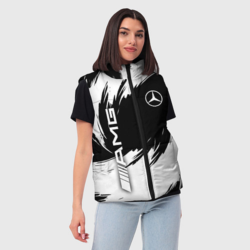 Женский жилет Mercedes benz - white color / 3D-Светло-серый – фото 3
