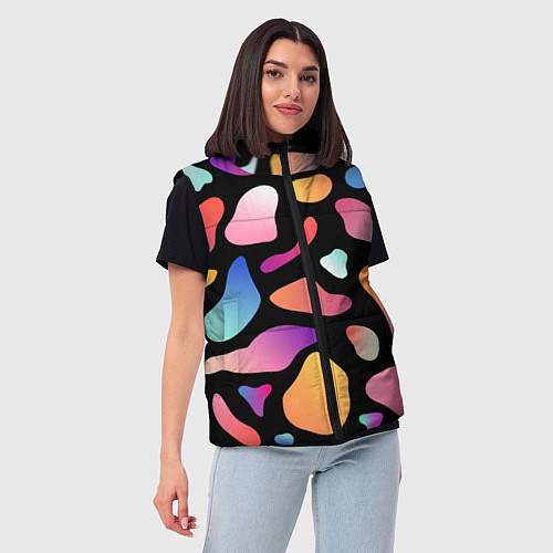Женский жилет Fashionable colorful pattern / 3D-Светло-серый – фото 3