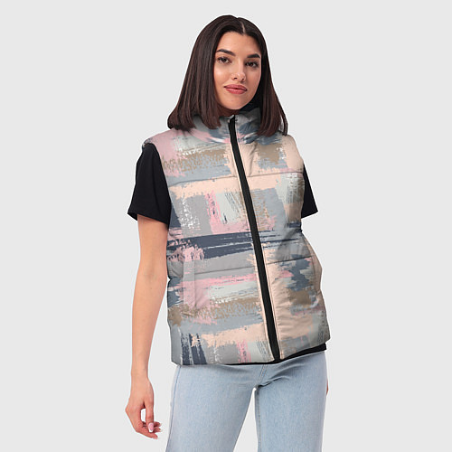 Женский жилет Абстрактная пастель / 3D-Светло-серый – фото 3