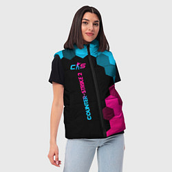 Женский жилет Counter-Strike 2 - neon gradient: по-вертикали, цвет: 3D-черный — фото 2