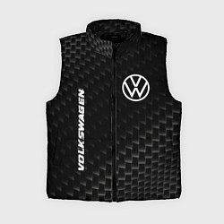 Женский жилет Volkswagen карбоновый фон, цвет: 3D-черный