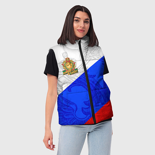 Женский жилет Россия - пограничные войска / 3D-Черный – фото 3
