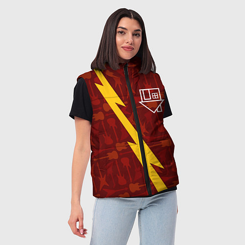 Женский жилет The Neighbourhood гитары и молния / 3D-Черный – фото 3