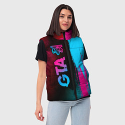 Женский жилет GTA - neon gradient: по-вертикали, цвет: 3D-черный — фото 2