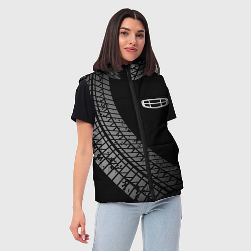 Женский жилет Geely tire tracks / 3D-Черный – фото 3