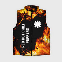 Женский жилет Red Hot Chili Peppers и пылающий огонь, цвет: 3D-черный
