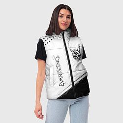 Женский жилет Evanescence и рок символ на светлом фоне, цвет: 3D-черный — фото 2
