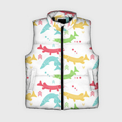 Женский жилет Красочные щучки, цвет: 3D-черный