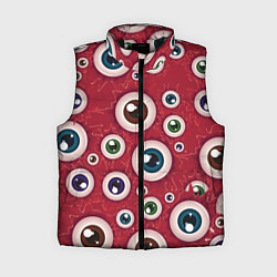 Женский жилет Множество жутких глаз, цвет: 3D-черный
