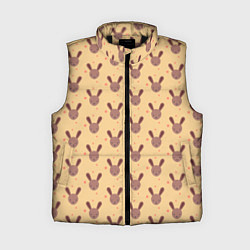 Женский жилет Паттерн милые кролики, цвет: 3D-черный