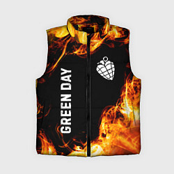 Женский жилет Green Day и пылающий огонь, цвет: 3D-черный