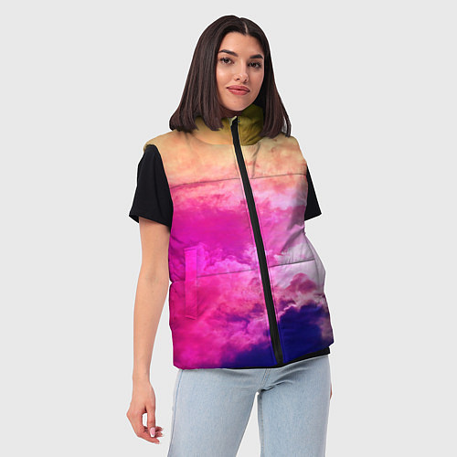Женский жилет Разноцветное небо / 3D-Черный – фото 3