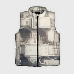 Женский жилет Футуристическая архитектура будущего, цвет: 3D-светло-серый