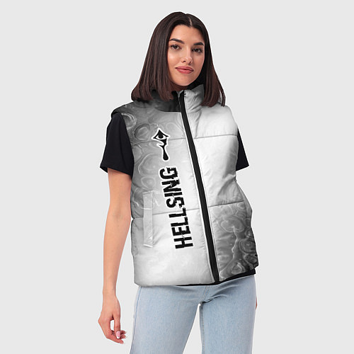 Женский жилет Hellsing glitch на светлом фоне: по-вертикали / 3D-Черный – фото 3