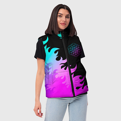 Женский жилет Coldplay неоновый огонь / 3D-Черный – фото 3