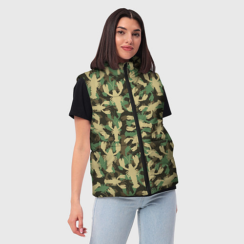 Женский жилет Камуфляж из раков / 3D-Черный – фото 3