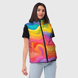 Женский жилет Красочные разливы, цвет: 3D-красный — фото 2