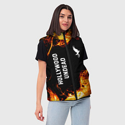 Женский жилет Hollywood Undead и пылающий огонь, цвет: 3D-черный — фото 2