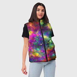 Женский жилет Яркий неоновый космос, цвет: 3D-красный — фото 2