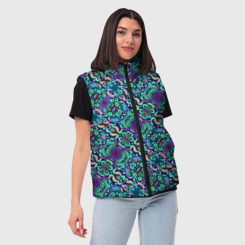 Женский жилет Психоделика / 3D-Черный – фото 3