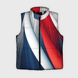 Женский жилет Белая синяя красная абстракция, цвет: 3D-черный