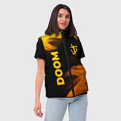 Женский жилет Doom - gold gradient: надпись, символ, цвет: 3D-черный — фото 2