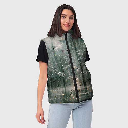 Женский жилет Тени деревьев и краски / 3D-Черный – фото 3