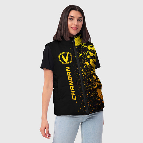 Женский жилет Changan - gold gradient: по-вертикали / 3D-Черный – фото 3