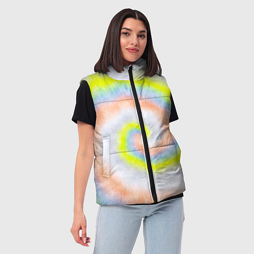 Женский жилет Тай дай жёлтый / 3D-Красный – фото 3