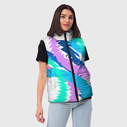 Женский жилет Абстрактный рисунок неоновых тонов, цвет: 3D-черный — фото 2