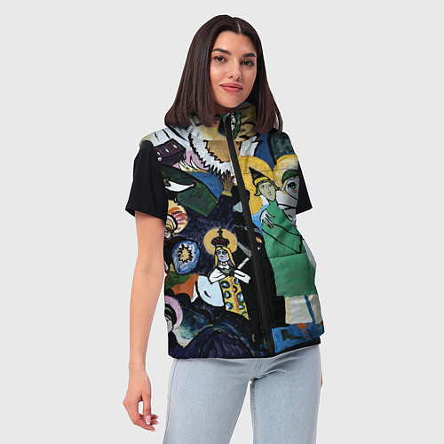 Женский жилет Кандинский картина символы святые / 3D-Черный – фото 3