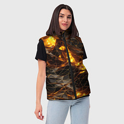 Женский жилет Золотистая текстура, цвет: 3D-черный — фото 2