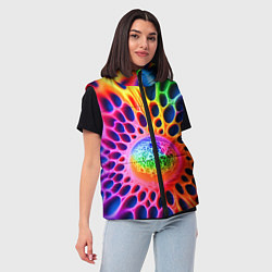 Женский жилет Паутина абстракция, цвет: 3D-красный — фото 2