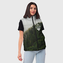 Женский жилет Я из Сибири на фоне леса, цвет: 3D-черный — фото 2