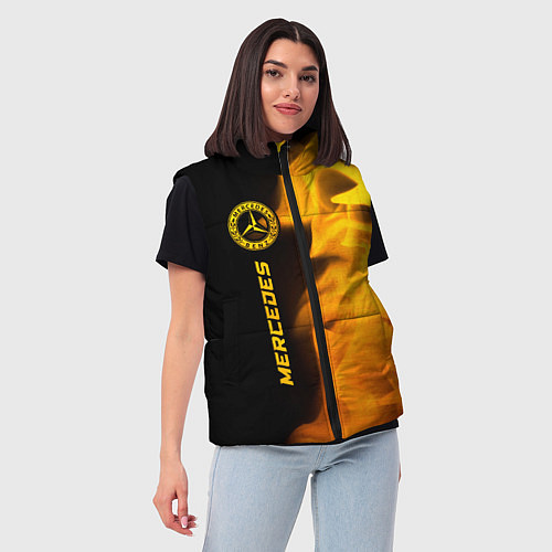 Женский жилет Mercedes - gold gradient: по-вертикали / 3D-Черный – фото 3