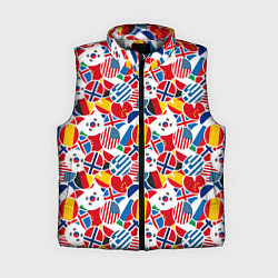 Женский жилет Флаги стран мира, цвет: 3D-светло-серый