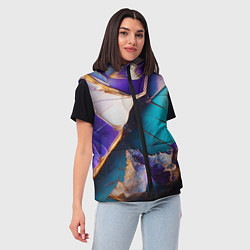 Женский жилет Красочная ломанная текстура от нейросети, цвет: 3D-черный — фото 2